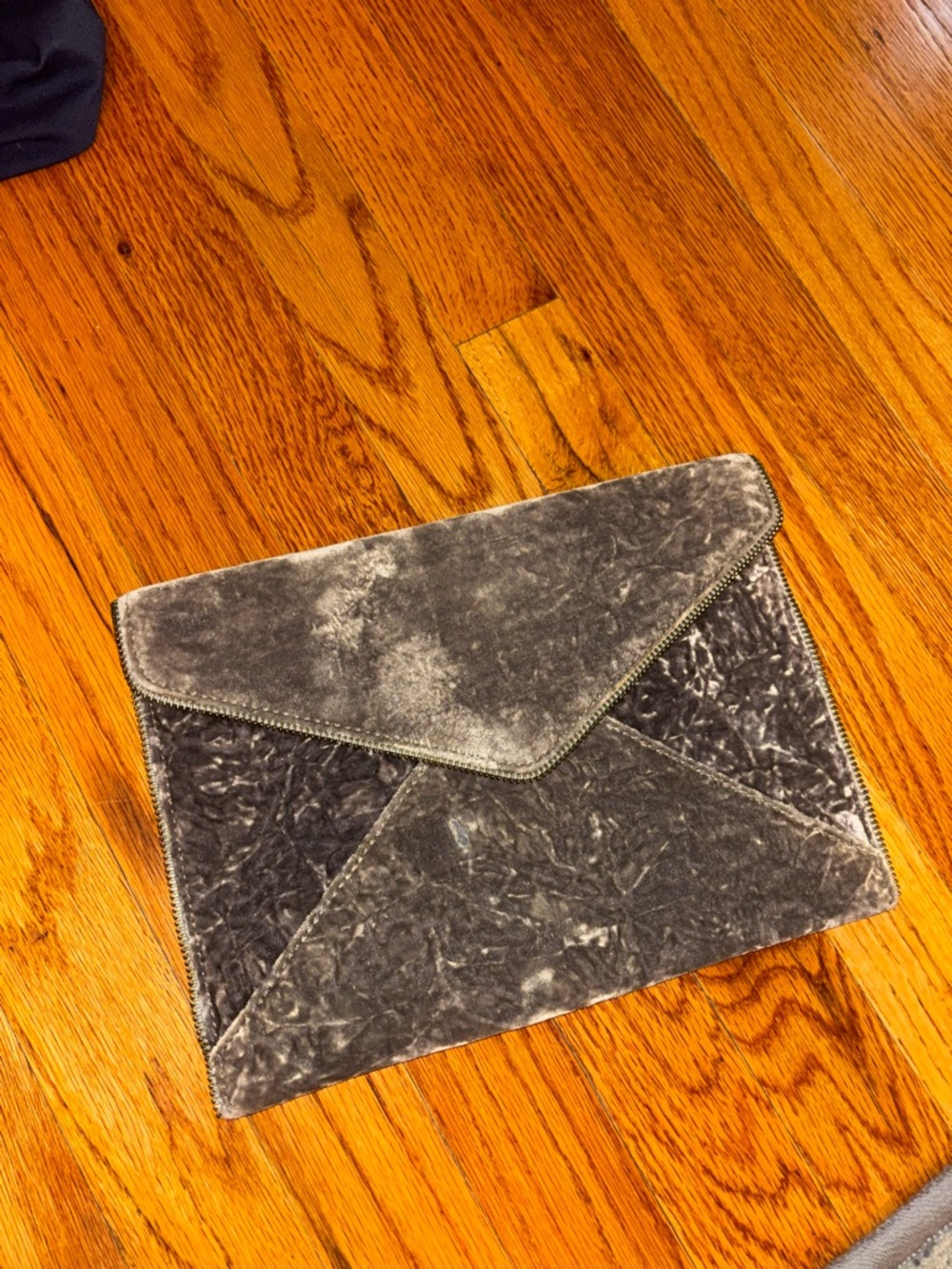 Rebecca Minkoff velvet Envelope Clutch in Gray